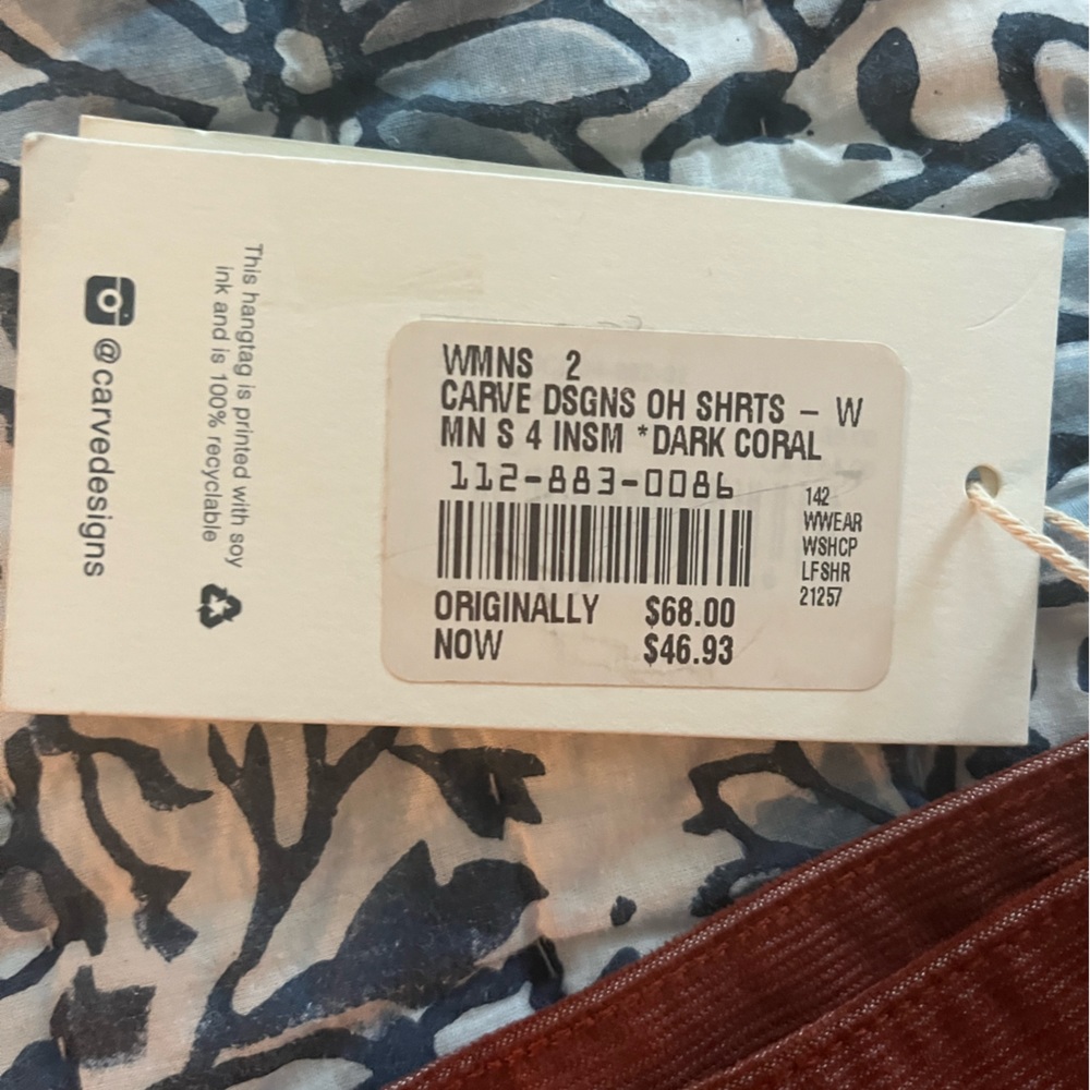 NWT Carve Designs Oahu Shorts 4” - Picture 3 of 5